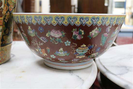 A large Chinese punch bowl